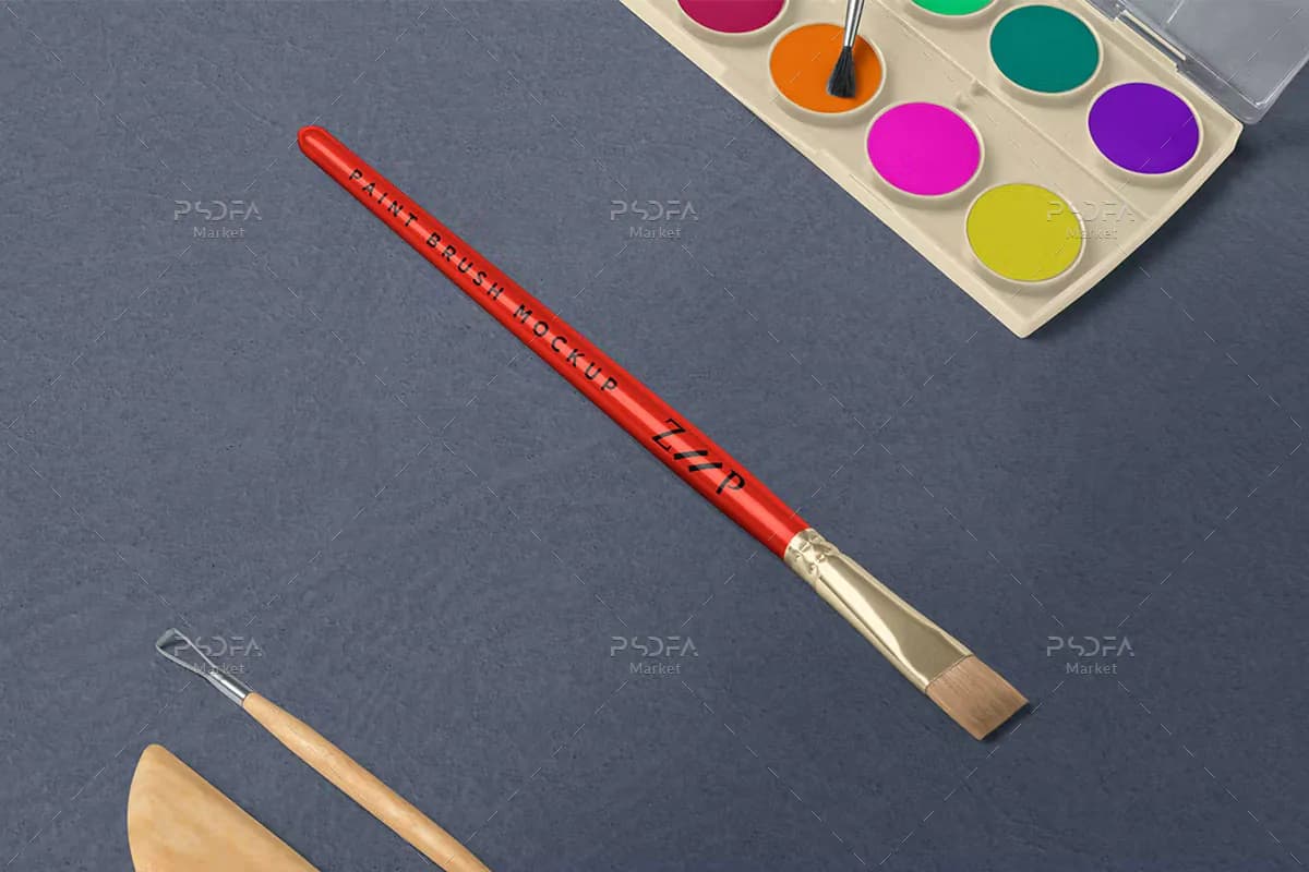 موکاپ قلمو آبرنگ — تصویر ۲