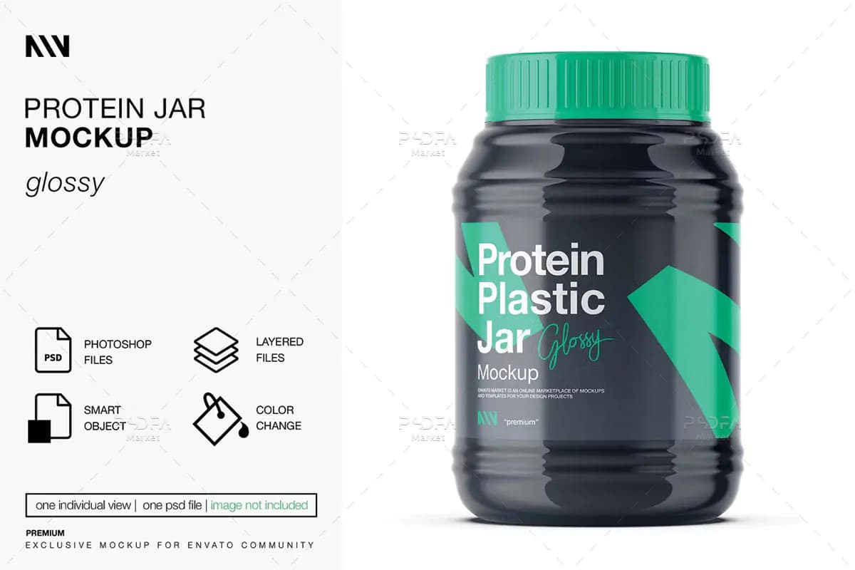 موکاپ قوطی مکمل پروتئین براق – 900 گرمی
