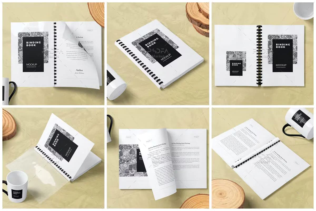 موکاپ کتاب صحافی شانه پلاستیکی A4
