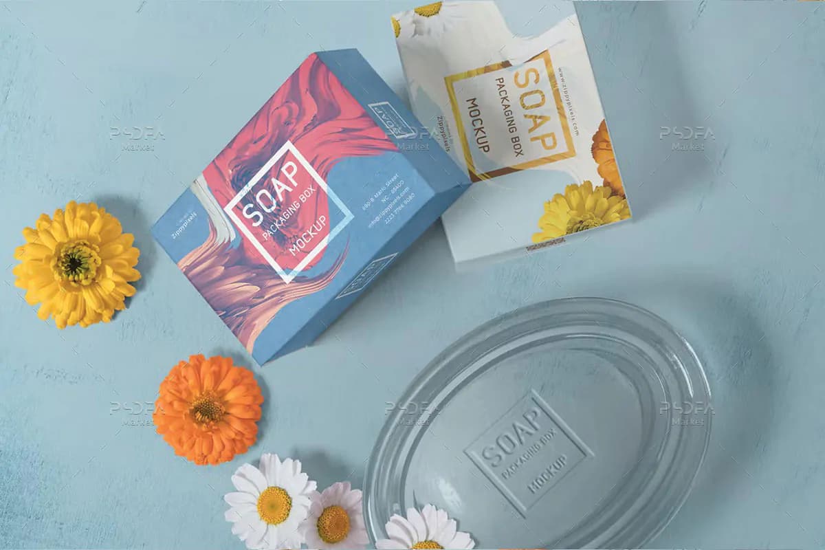 موکاپ بسته بندی صابون آرایشی و بهداشتی — تصویر ۳