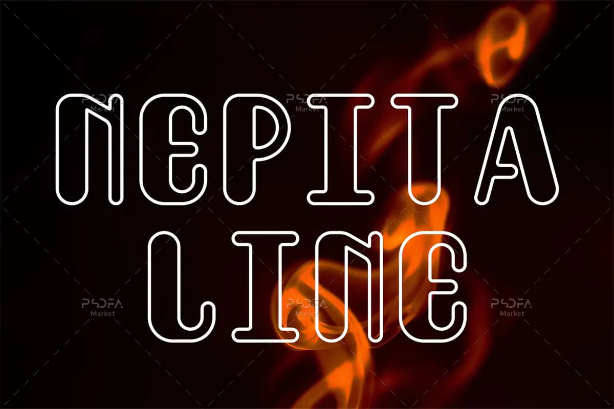 فونت توخالی گوشه گرد Nepita Line