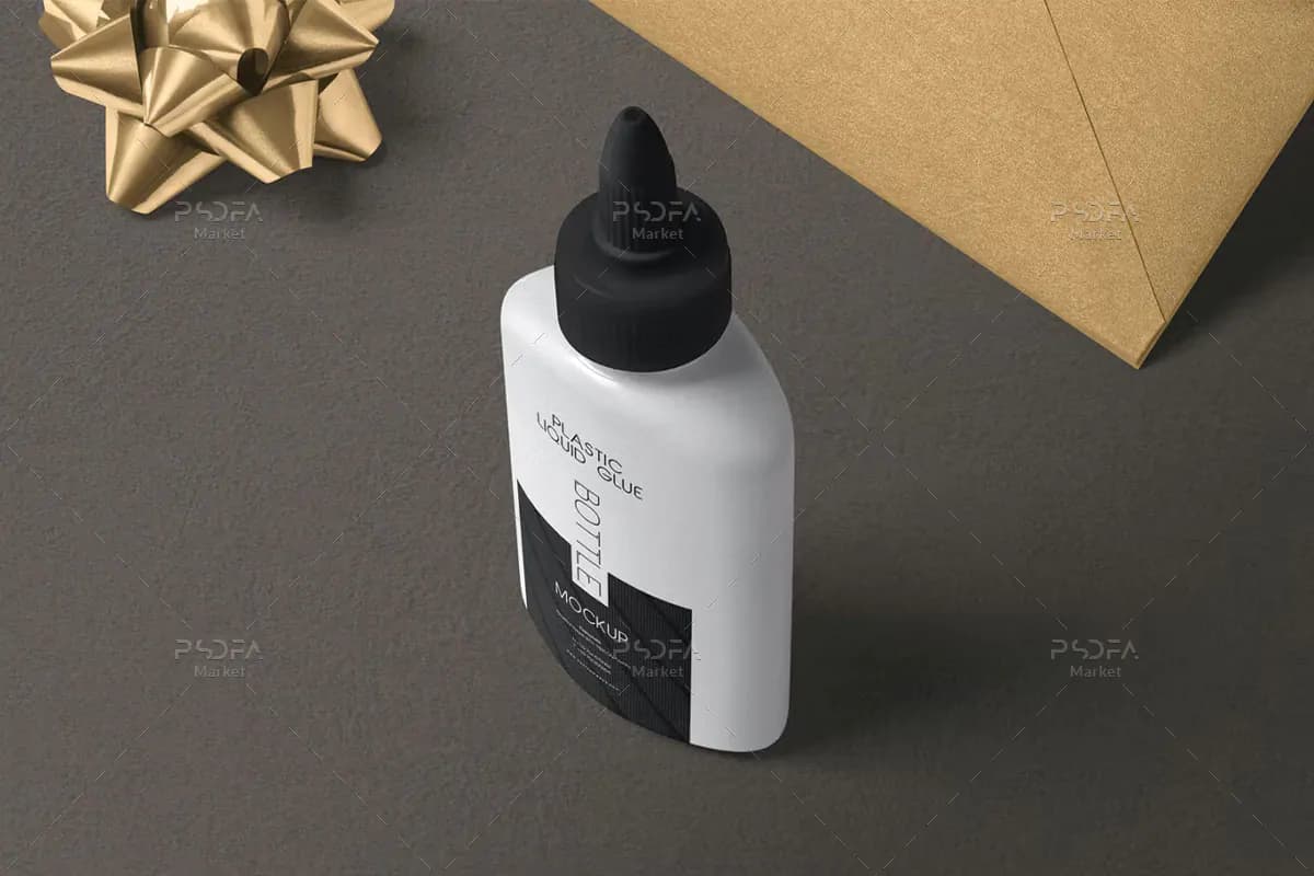 موکاپ چسب قطره ای بیضی پلاستیکی — تصویر ۲