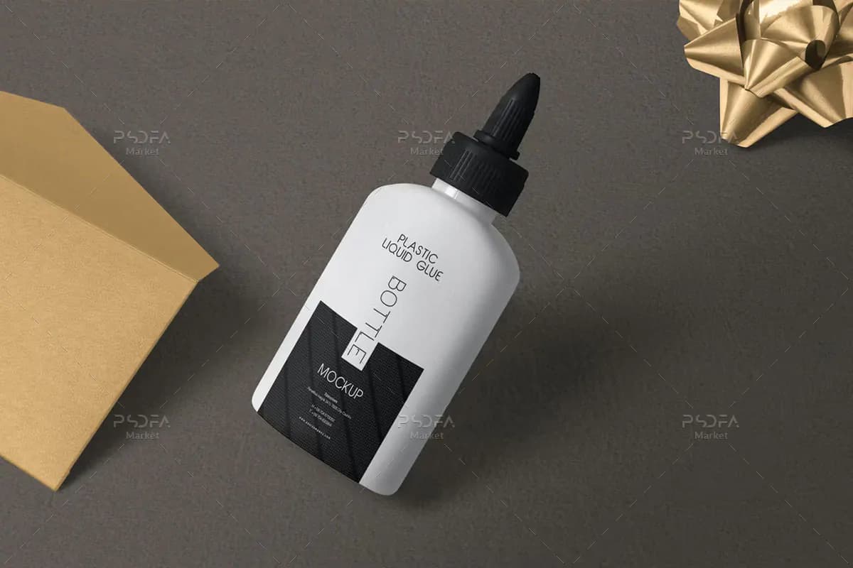 موکاپ چسب قطره ای بیضی پلاستیکی — تصویر ۳