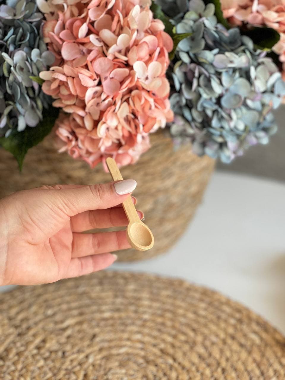 قاشق ادویه چوبی ساده کوچک کد 2206 — تصویر ۲