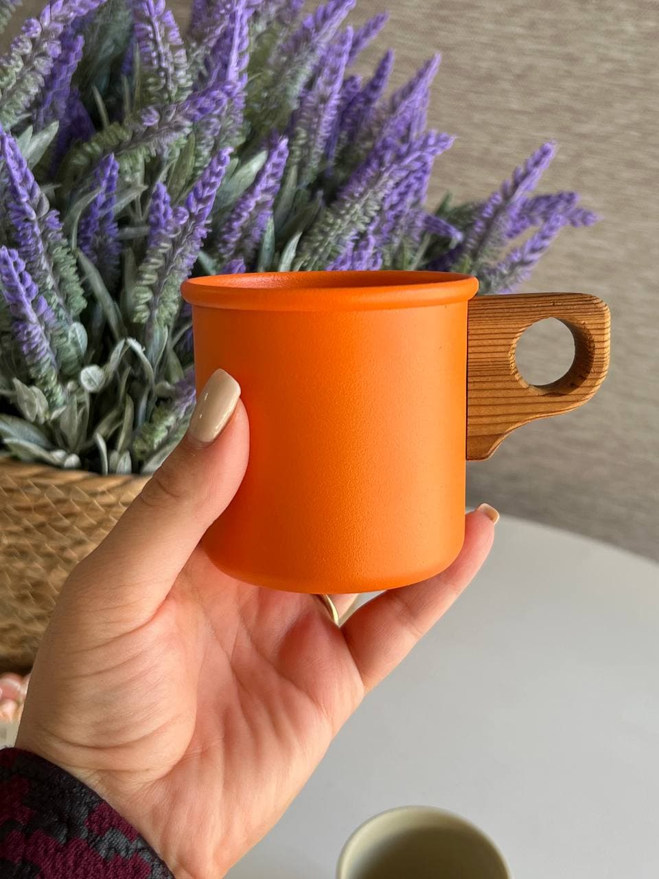 ماگ لعابی دسته چوبی لایت مدل مات- 250 سی سی — تصویر ۸