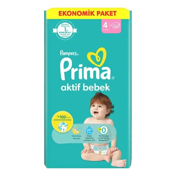 پوشک پریما سایز 4 بسته 54 عددی ترک — تصویر ۲