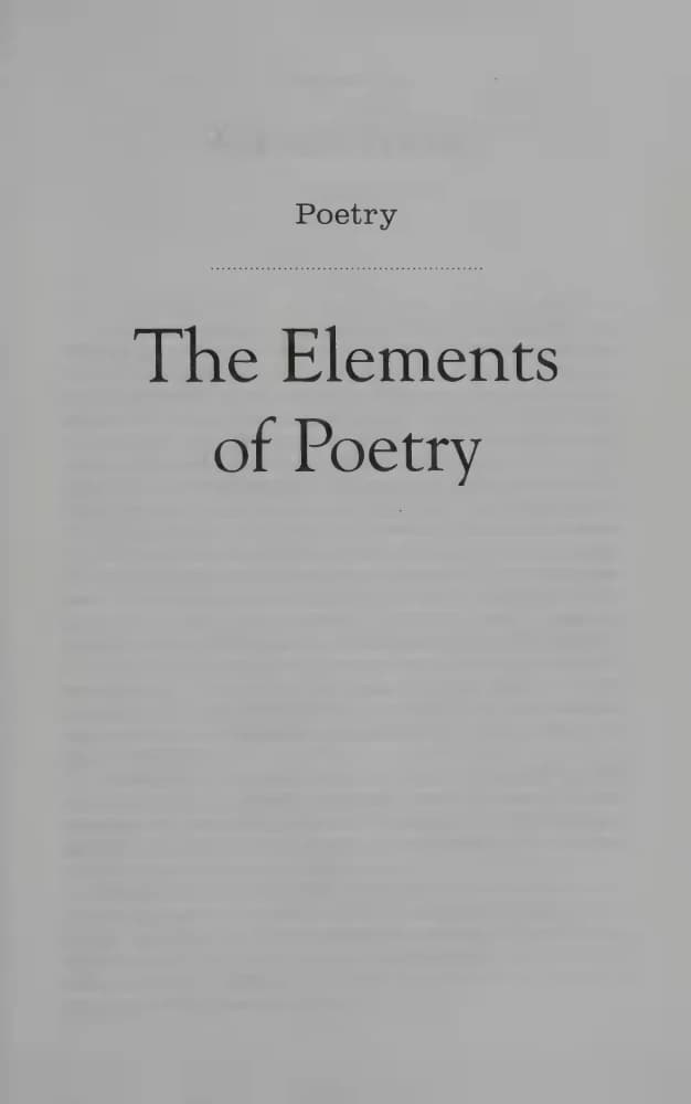 کتاب The Elements of Poetry (عناصر شعر) نسخه انگلیسی PDF