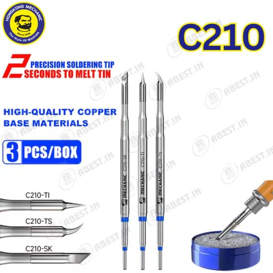 نوک هویه مکانیک کج و کاتری و صاف MECHANiC C210 — تصویر ۲