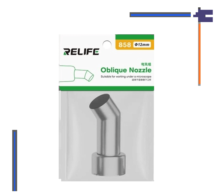 نازل هیتر سر کج RELIFE 858 12MM — تصویر ۲