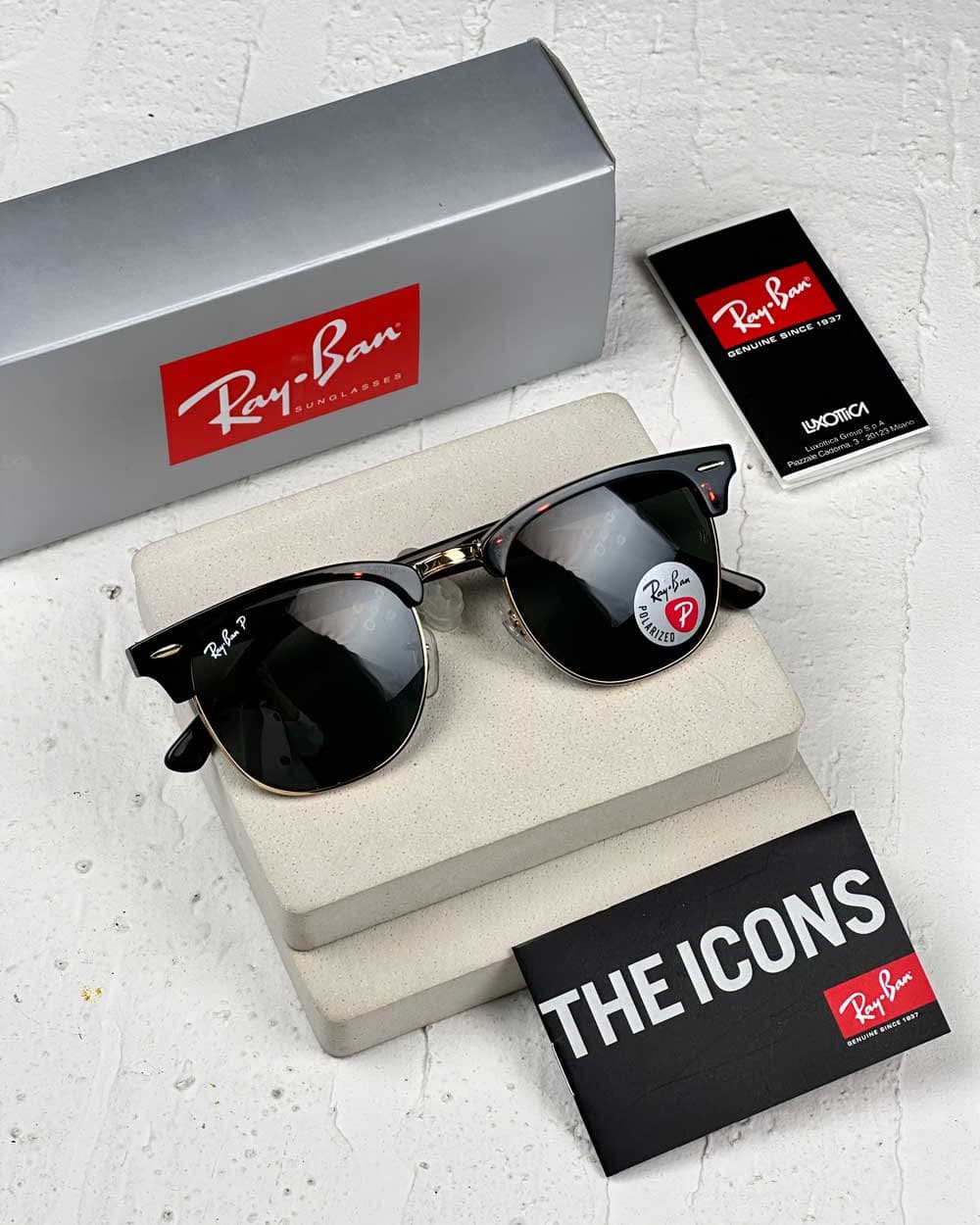 عینک آفتابی ریبن پلاریزه مدل RayBan polarized ClubMaster RB3016 (SL) — تصویر ۴