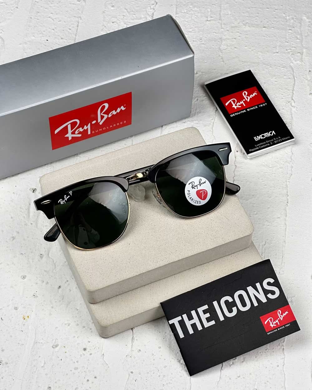 عینک آفتابی ریبن پلاریزه مدل RayBan polarized ClubMaster RB3016 (SL) — تصویر ۵