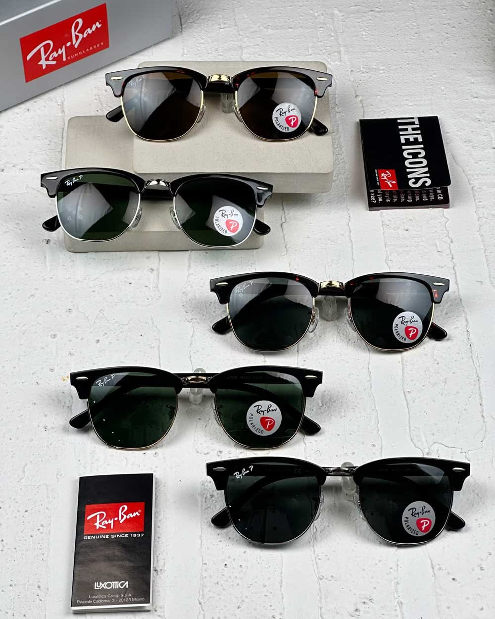 عینک آفتابی ریبن پلاریزه مدل RayBan polarized ClubMaster RB3016 (SL) — تصویر ۳