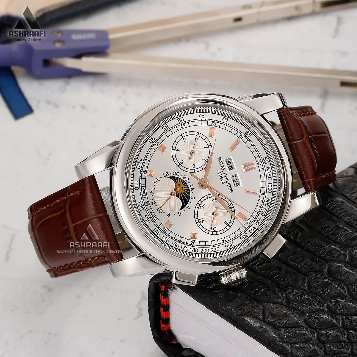 ساعت پتک فیلیپ بند چرمی Patek Philippe S2766G-BrSW97 — تصویر ۳