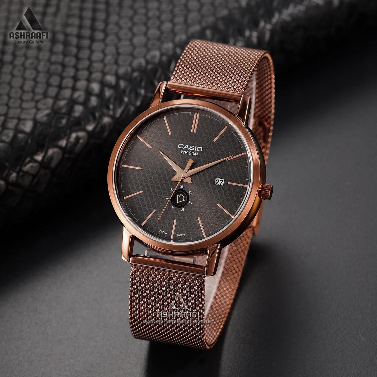 ساعت کاسیو بند حصیری Casio MTP-B125MR-8A — تصویر ۲