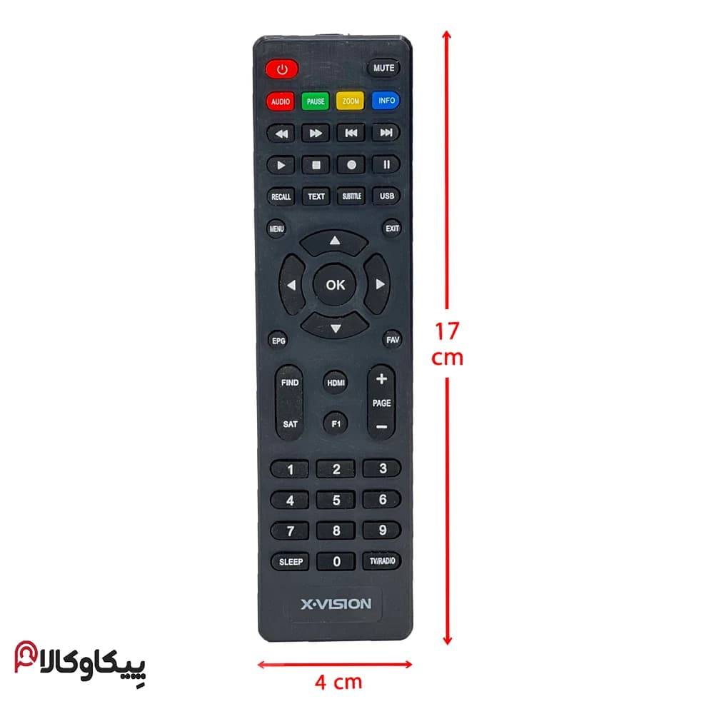 کنترل گیرنده دیجیتال Xvision ایکس ویژن Q9 دکمه مشکی — تصویر ۲