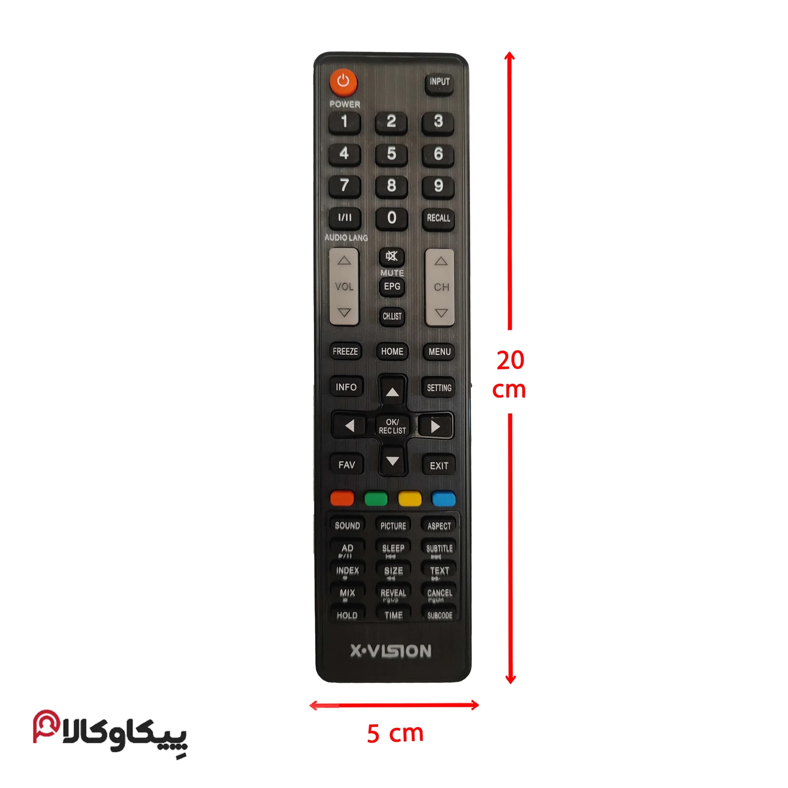 کنترل تلویزیون XVISION ایکس ویژن دکمه طوسی — تصویر ۲