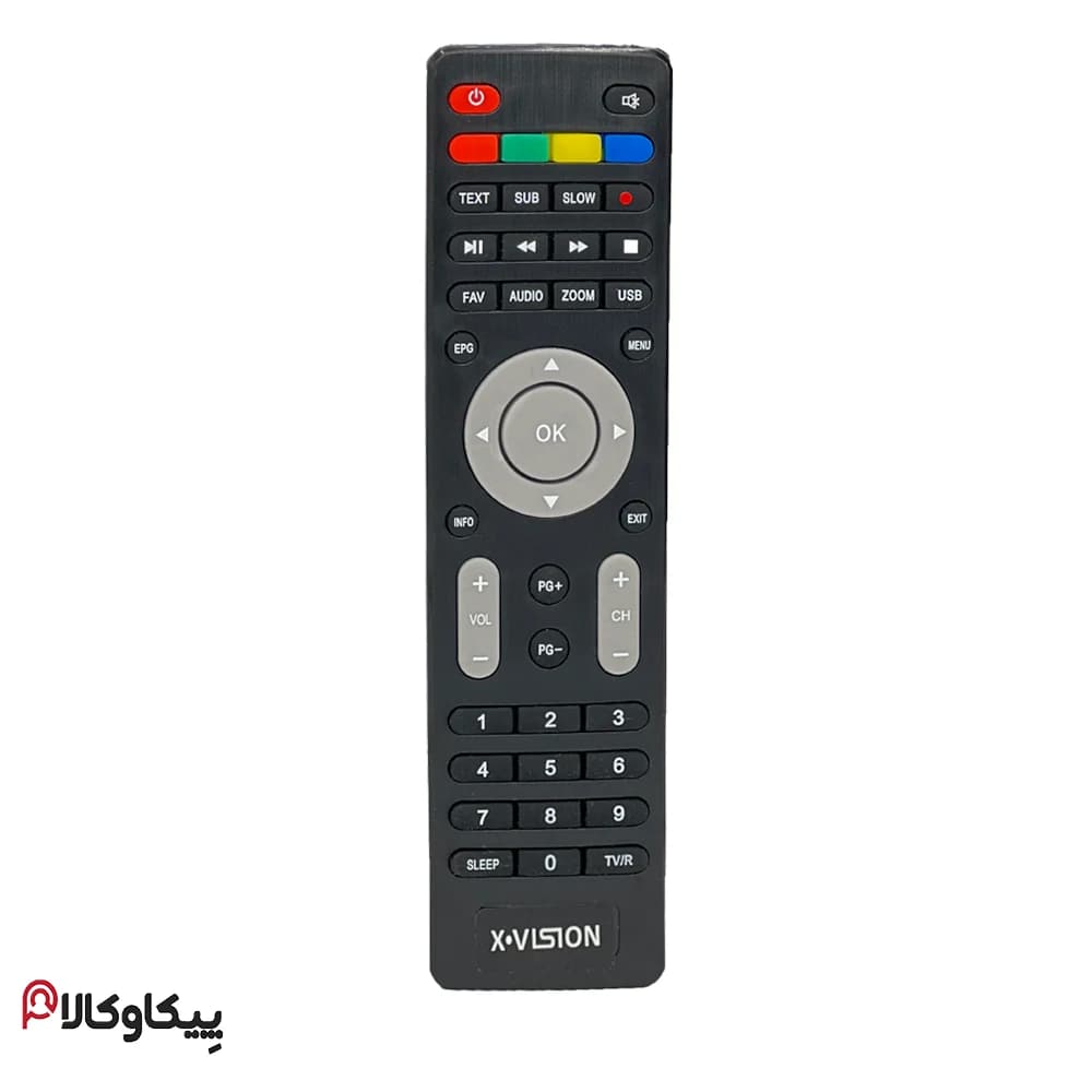 کنترل گیرنده دیجیتال Xvision ایکس ویژن Q9 دکمه طوسی