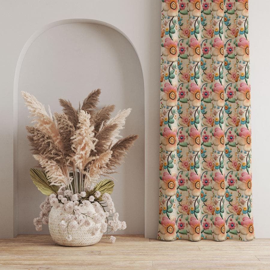 پارچه مخمل کوسن مبل طرح سه بعدی برجسته گلبرگ کد 5013573 — تصویر ۵
