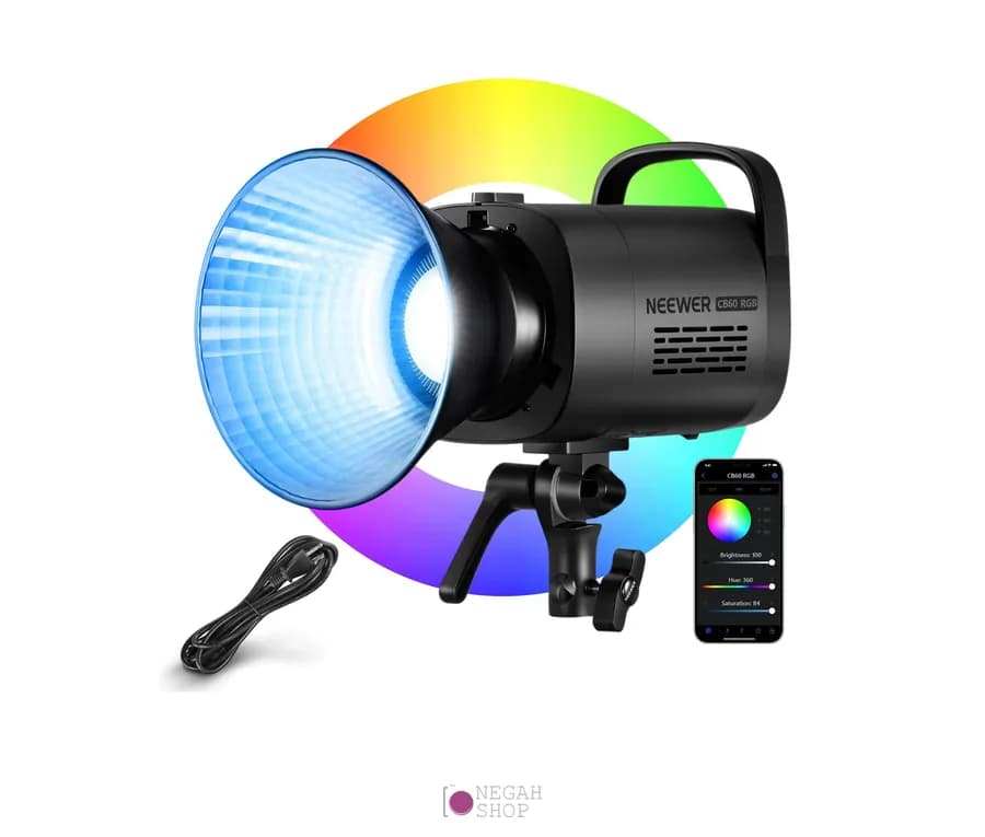 نور ثابت آرجیبی نیوور NEEWER CB60 RGB — قدرت ۷۰ وات با ۱۷ افکت نوری