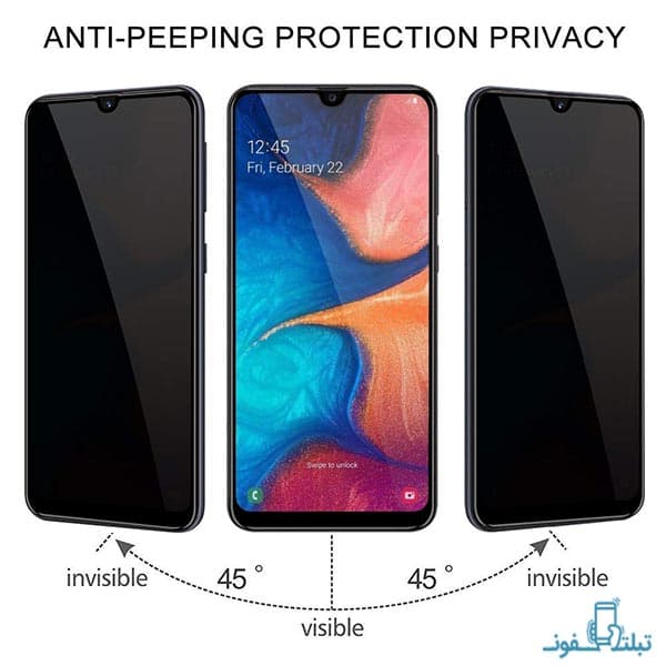 Privacy Full Glass Screen Protector For Samsung Galaxy A12 — تصویر ۲
