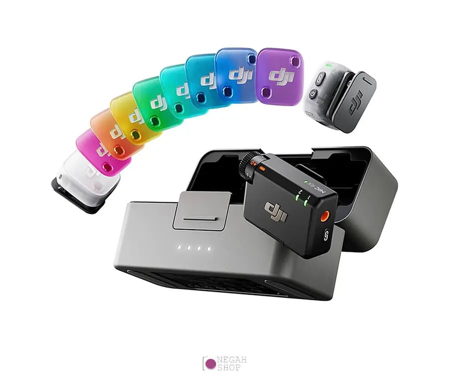 میکروفون بی سیم یقه ای دی جی آی میک مینی 2 دو نفره DJI Mic Mini 2 (اتصال به دوربین، موبایل به همراه کاور رنگی)