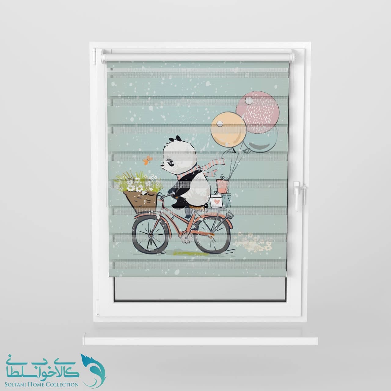 پرده زبرا اتاق کودک طرح پاندا کد A2343