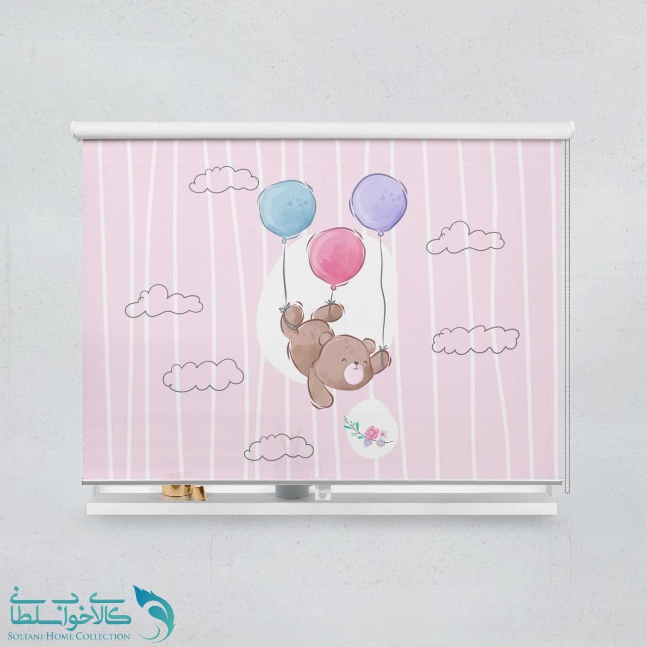 پرده شید اتاق کودک طرح خرس شیطون کد A2238