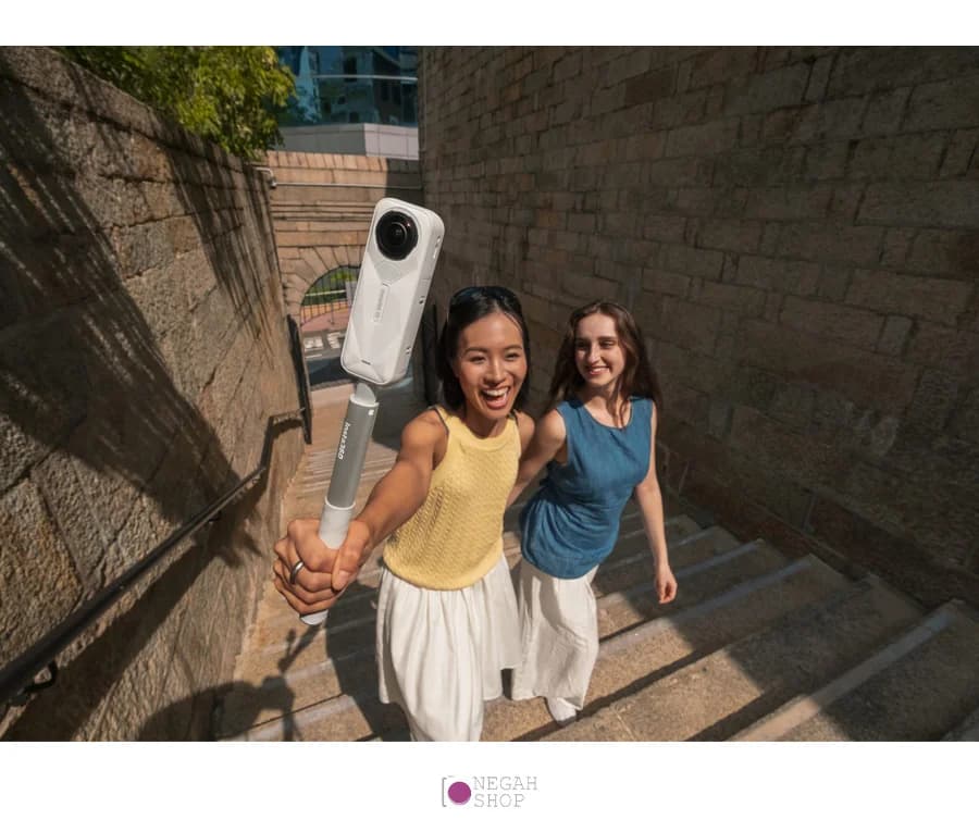 دوربین ورزشی ۳۶۰ درجه Insta360 X5 با کیفیت 8K رنگ سفید — تصویر ۳