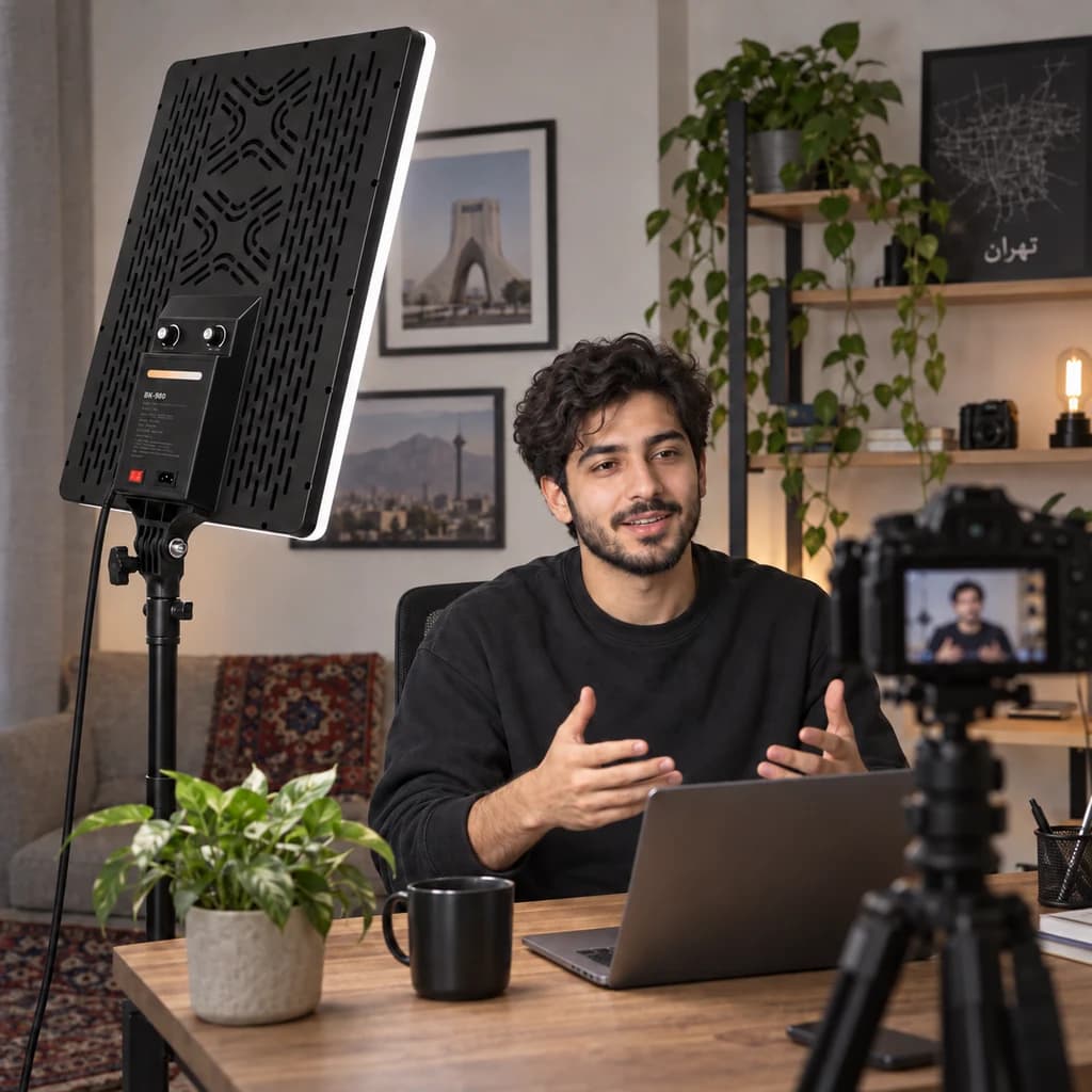 نور ثابت سافت لایت Zeus BK-980 مناسب تولید محتوا — تصویر ۶