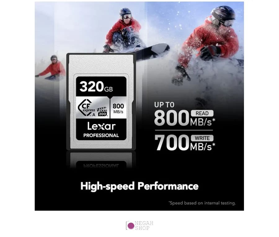 کارت حافظه ۳۲۰ گیگابایت لکسار مدل Lexar 320GB Professional CFexpress Type A SILVER Series — تصویر ۲