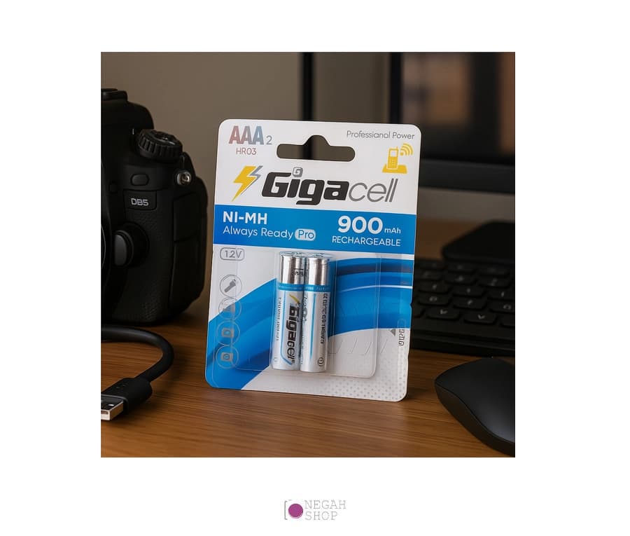 باتری نیم قلمی شارژی Gigacell AAA 900mAh — تصویر ۲