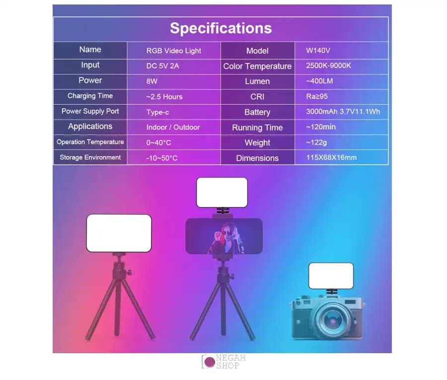 نور RGB لاکسیو Luxceo W140V — تصویر ۸