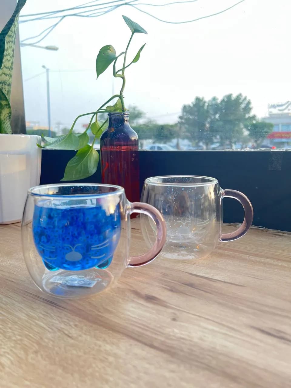 لیوان دوجداره گربه ای صورتی 1794-4 وارداتی (x)