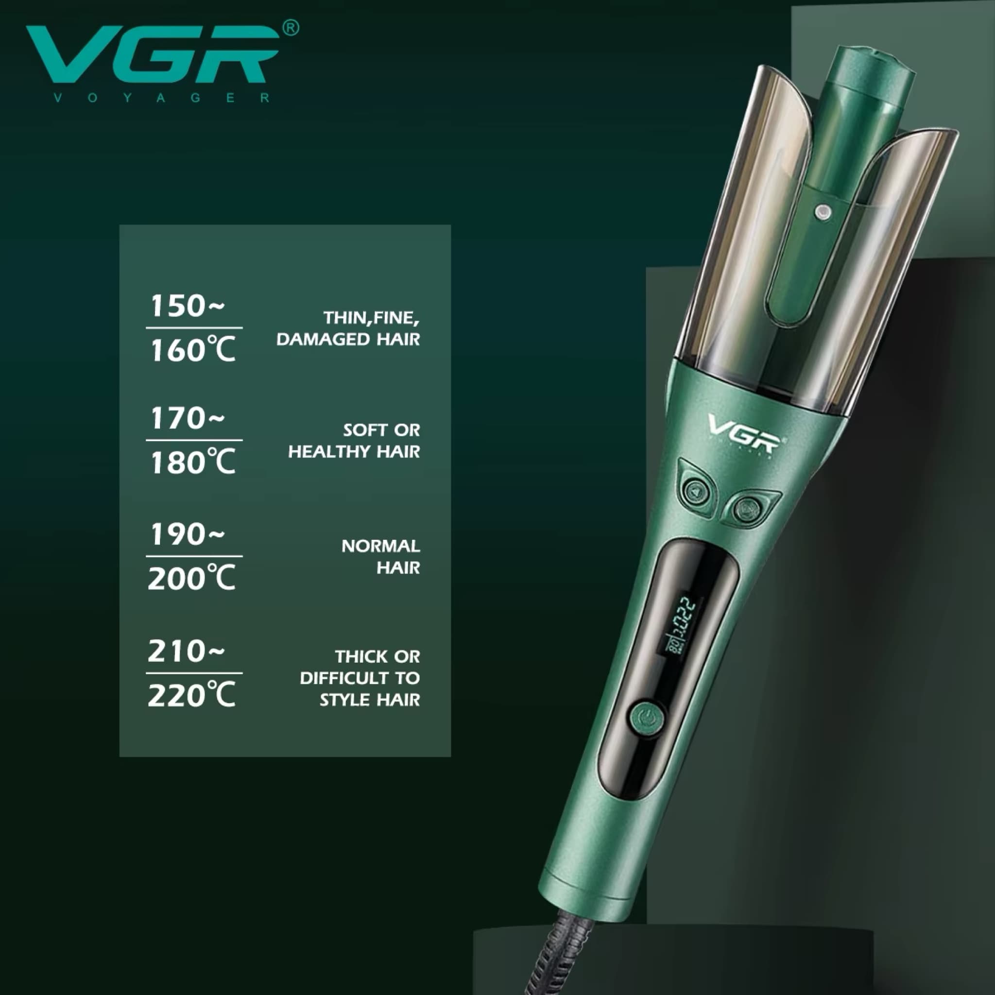 فر کننده مو وی جی آر VGR V-583 با صفحه سرامیکی و ۸ حالت دما (x) — تصویر ۴