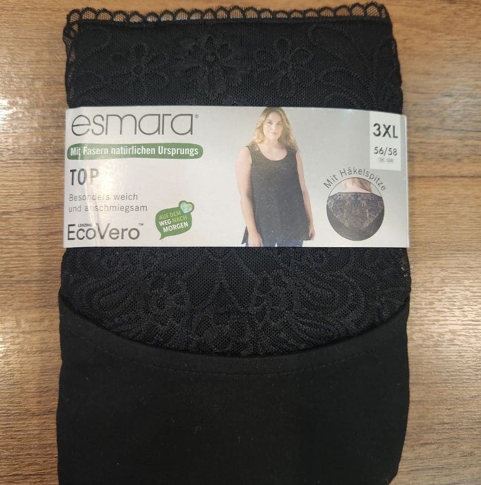تاپ زنانه مجلسی مشکی پشت گیپوری اسمارا 1-ESMARA 416363 — تصویر ۲