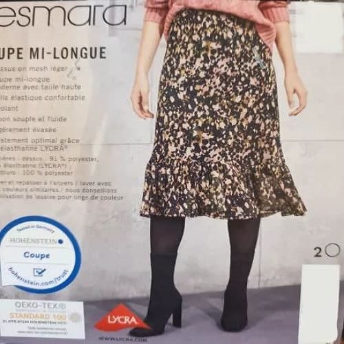 دامن زنانه ژرژت پلنگی شیک برند اسمارا آلمانی 391254 ESMARA