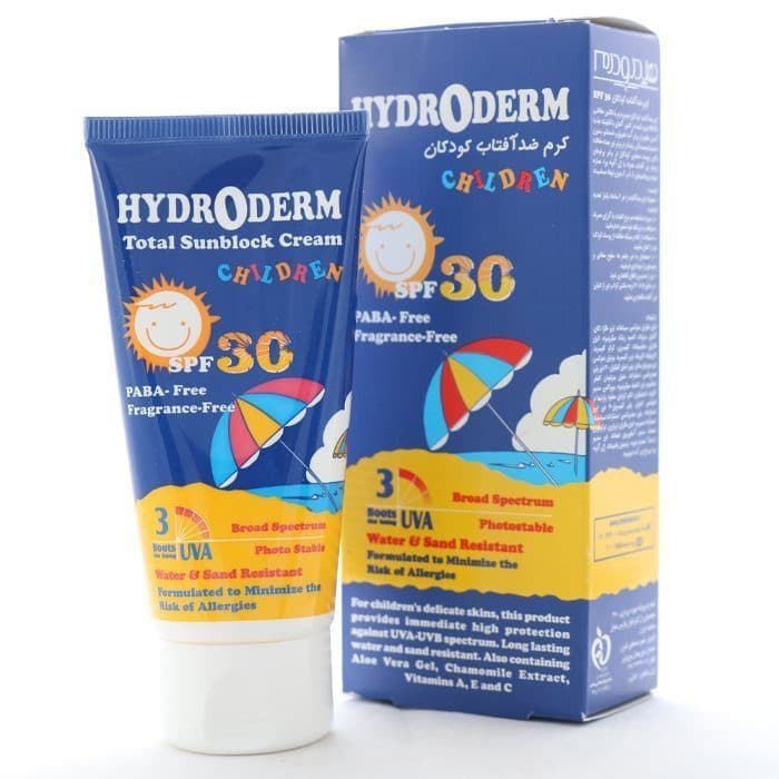 کرم ضد افتاب فیزیکال کودکان هیدرودرم با SPF 30 وزن ۵۰ گرم — تصویر ۲