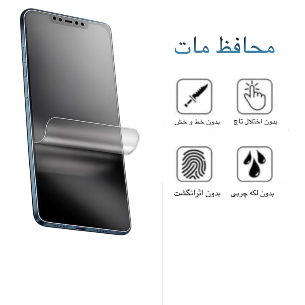 گلس iPhone 17ProMax مدل نانو هیدروژل مات — تصویر ۳
