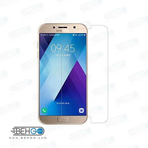 گلس a3 2017 بی رنگ و شفاف یا محافظ صفحه نمایش شیشه ای Glass Screen Protector samsung A3 2017
