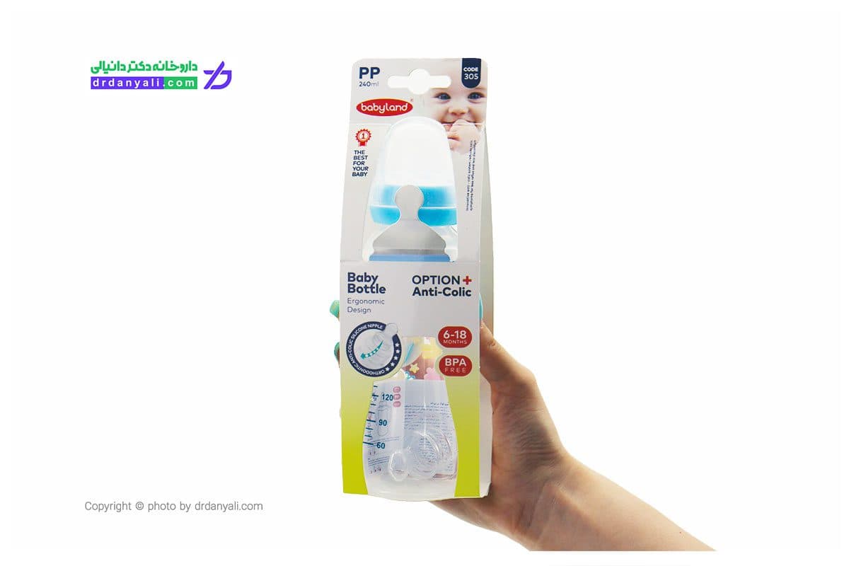 شیشه شیر کودک 305 بی بی لند مناسب سنین 6 تا 18 ماهه 240 میل — تصویر ۲