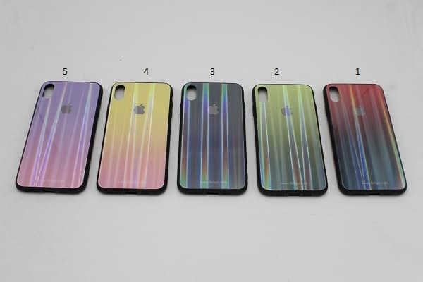 قاب ایفون ایکس اس کاور آیفون 10 اس اپل‏ رنگی لیزری محافظ قاب آیفون گوشی Tempered Glass Laser Case apple iphone Xs/X