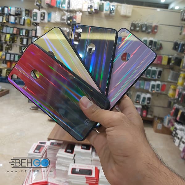 محافظ قاب سامسونگ مدل لیزری رنگی Tempered Glass Laser Case for Samsung A20S Galaxy A20 s — تصویر ۳