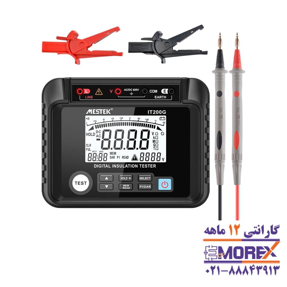 میگر (تستر مقاومت عایق) مستک | MESTEK مدل IT200G — تصویر ۲