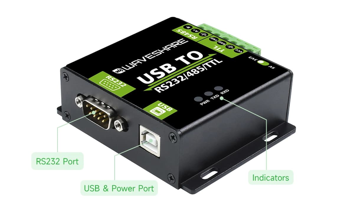 مبدل صنعتی ویوشیر | WAVESHARE مدل USB TO RS232/485/TTL — تصویر ۷