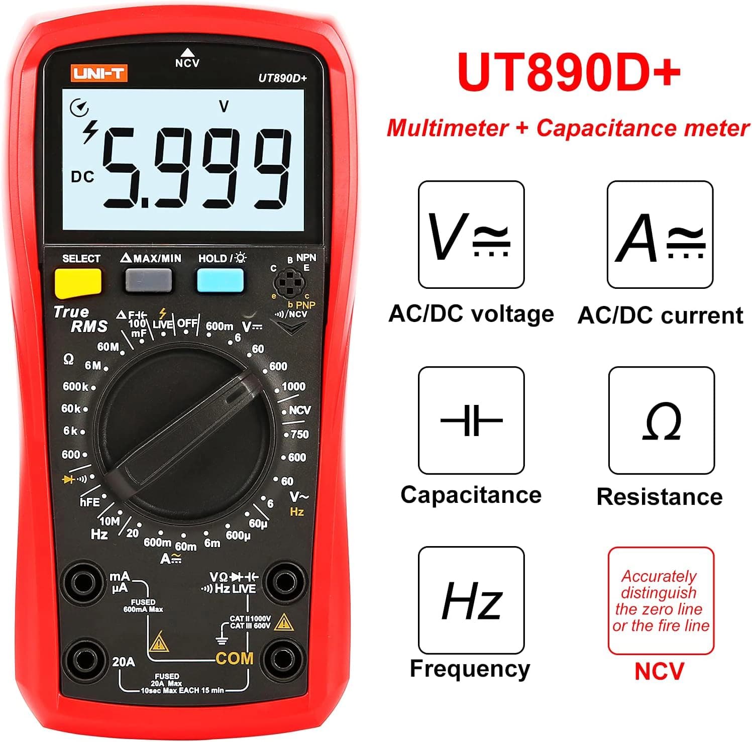 مولتی متر دیجیتال یونی تی | UNI-T مدل UT890D+ — تصویر ۵