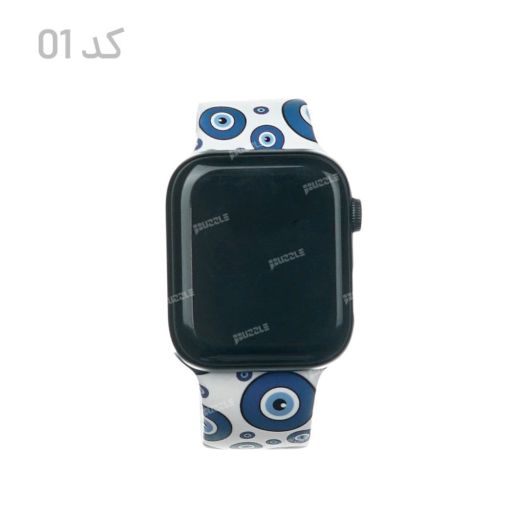 دستبند اپل واچ طرح دار سیلیکونی 38/40