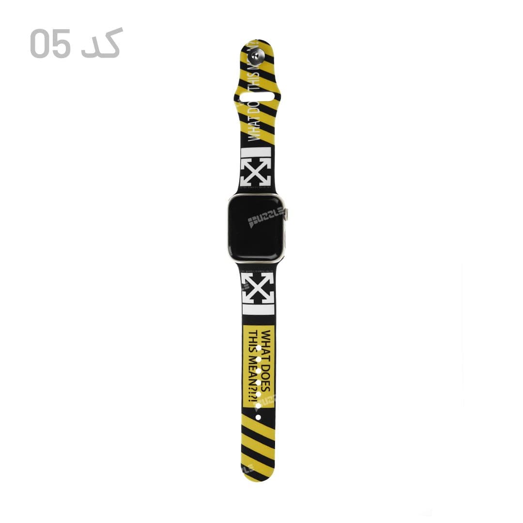دستبند اپل واچ طرح دار سیلیکونی 38/40 — تصویر ۵