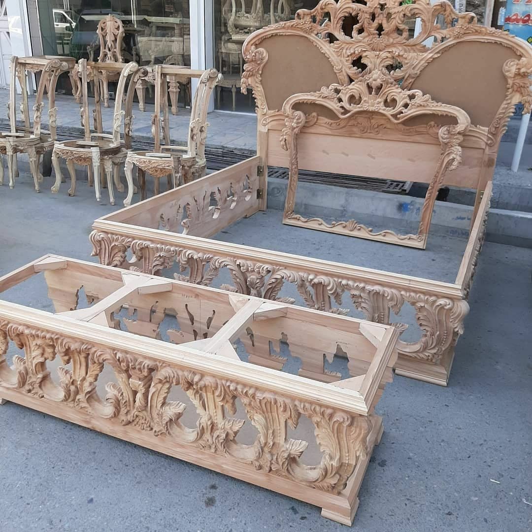 سرویس خواب 2نفره کلاسیک کد 62 با کفی جکدار مبلمان فرنا مدل 1140955 — تصویر ۳