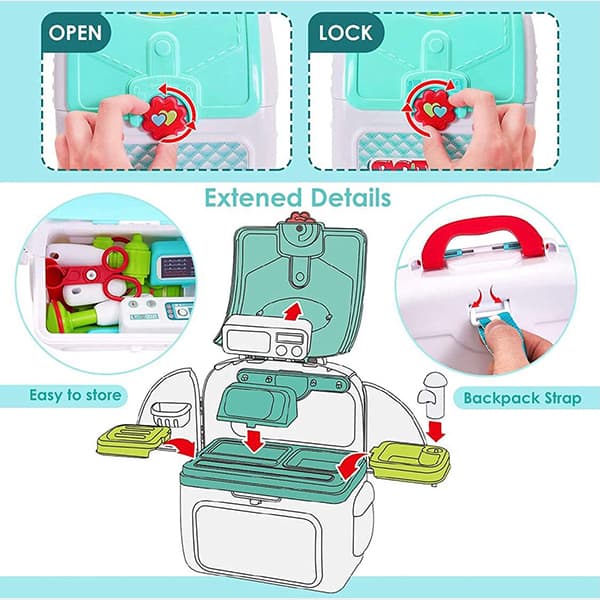کوله پزشکی Xiong Cheng Doctor Play Set — تصویر ۶