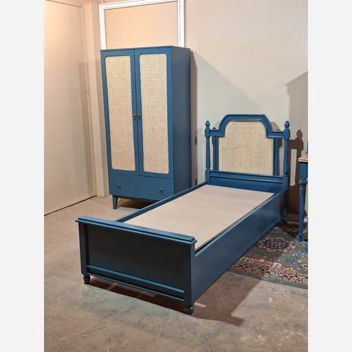 سرویس خواب تک نفره با میزتحریر و کتابخانه و کمد مبلمان فرنا مدل 1140938